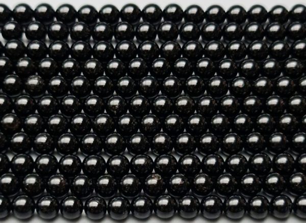 perles rondes tourmaline noir 6 mm