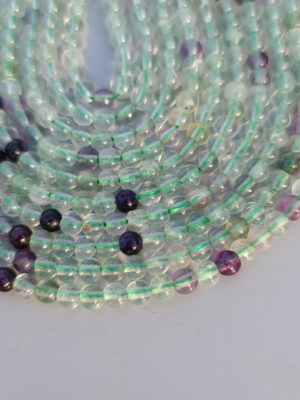 Perles fluorite verte et violette 4mm