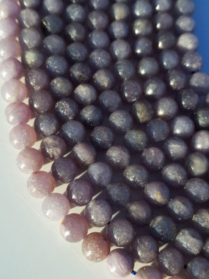perles lépidolite bleu 8mm