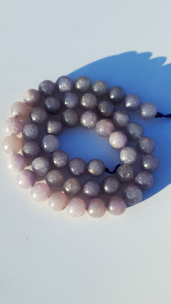 perles lépidolite bleu 8mm